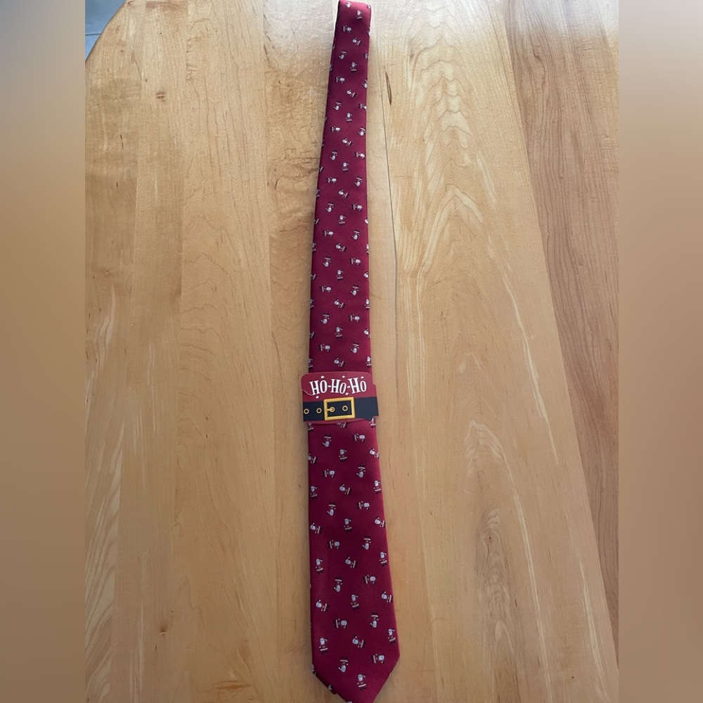 NWT Ho Ho Ho Santa Christmas Red Black Holiday tie